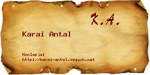 Karai Antal névjegykártya