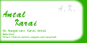 antal karai business card